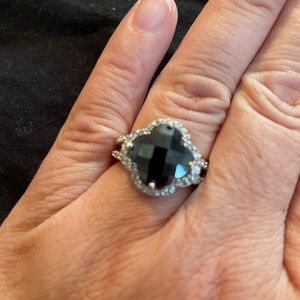 Black stone ring